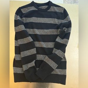 Reiss black and white striped sweater sz small